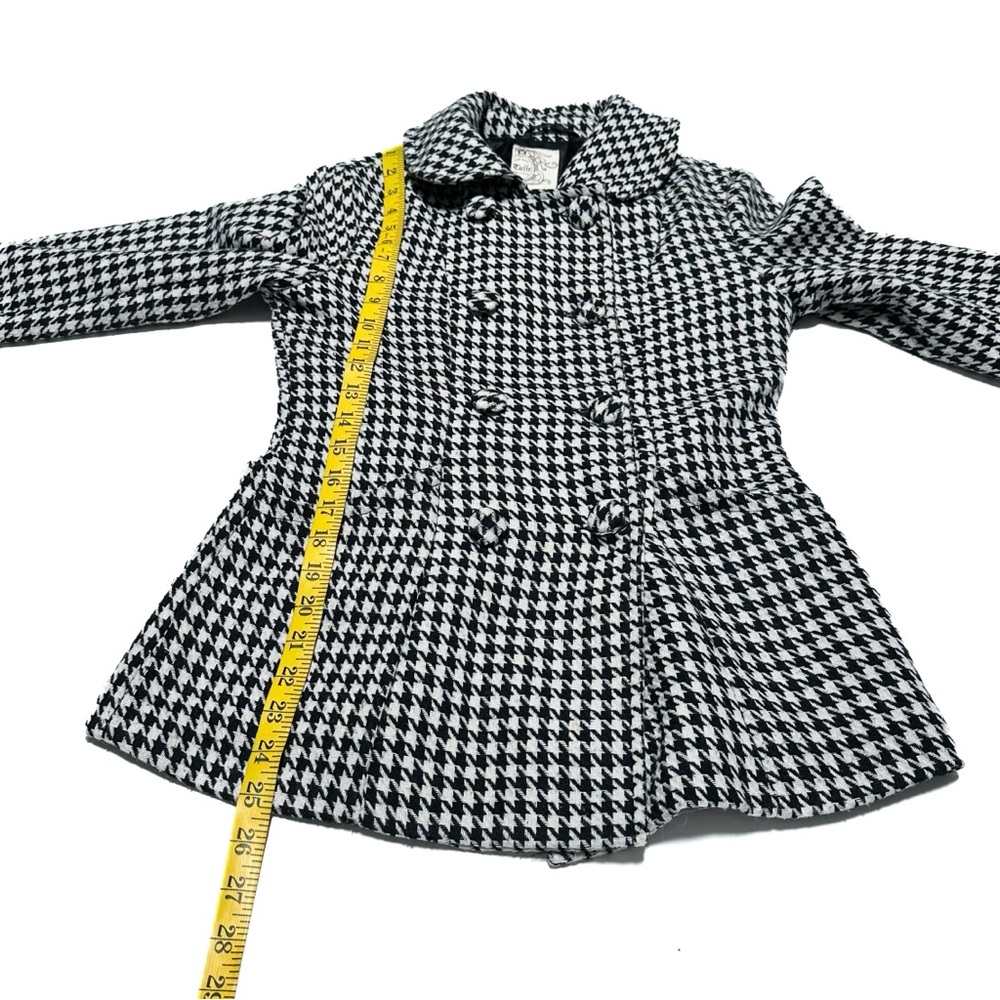 Y2K Urban Outfitters Tulle Houndstooth Double Breasted Princess Pea Coat Jacket - Picture 7 of 9